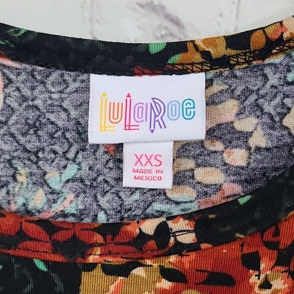 LuLaRoe Carly Dress Black Floral Print Midi Pocket High-Low Butter Soft Casual - Picture 7 of 11